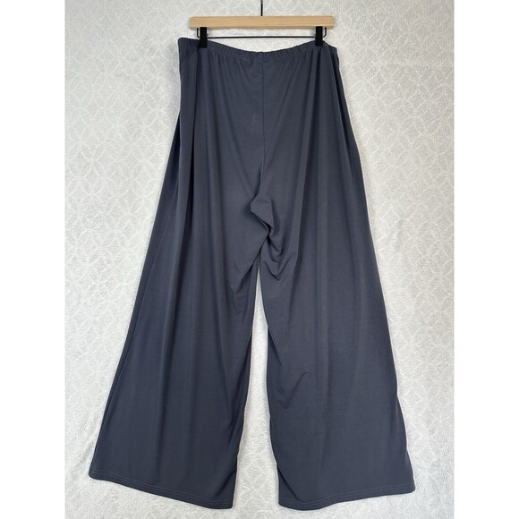 Bob Mackie Wearable Art Wide Leg Pants Womens 1X Gray Slinky Lagenlook Travel - Picture 3 of 8
